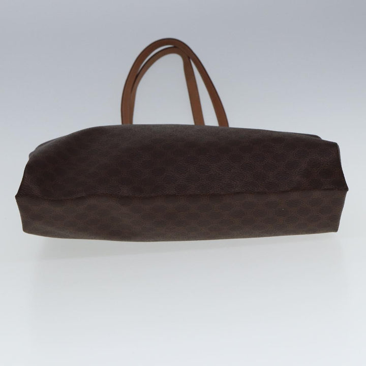 Celine Macadam Canvas Tote Bag PVC Leather Brown Auth yk12998