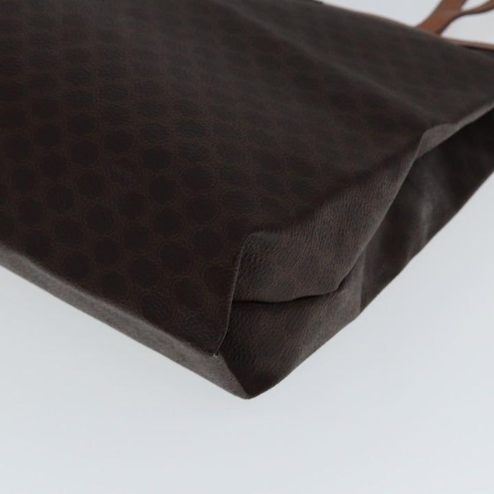 Celine Macadam Canvas Tote Bag PVC Leather Brown Auth yk12998