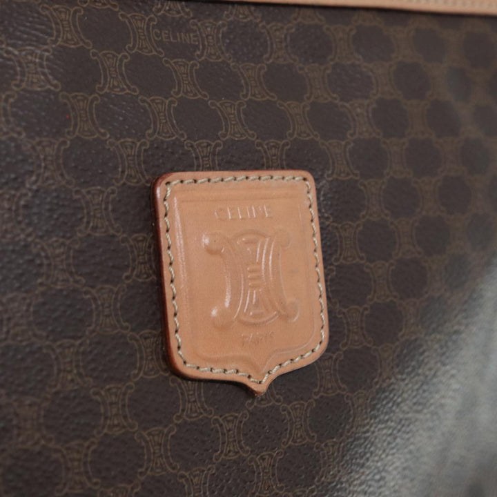 Celine Macadam Canvas Tote Bag PVC Leather Brown Auth yk12998