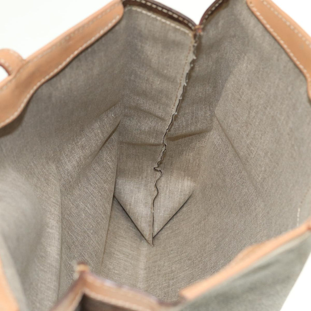 Celine Macadam Canvas Tote Bag PVC Leather Brown Auth yk12998