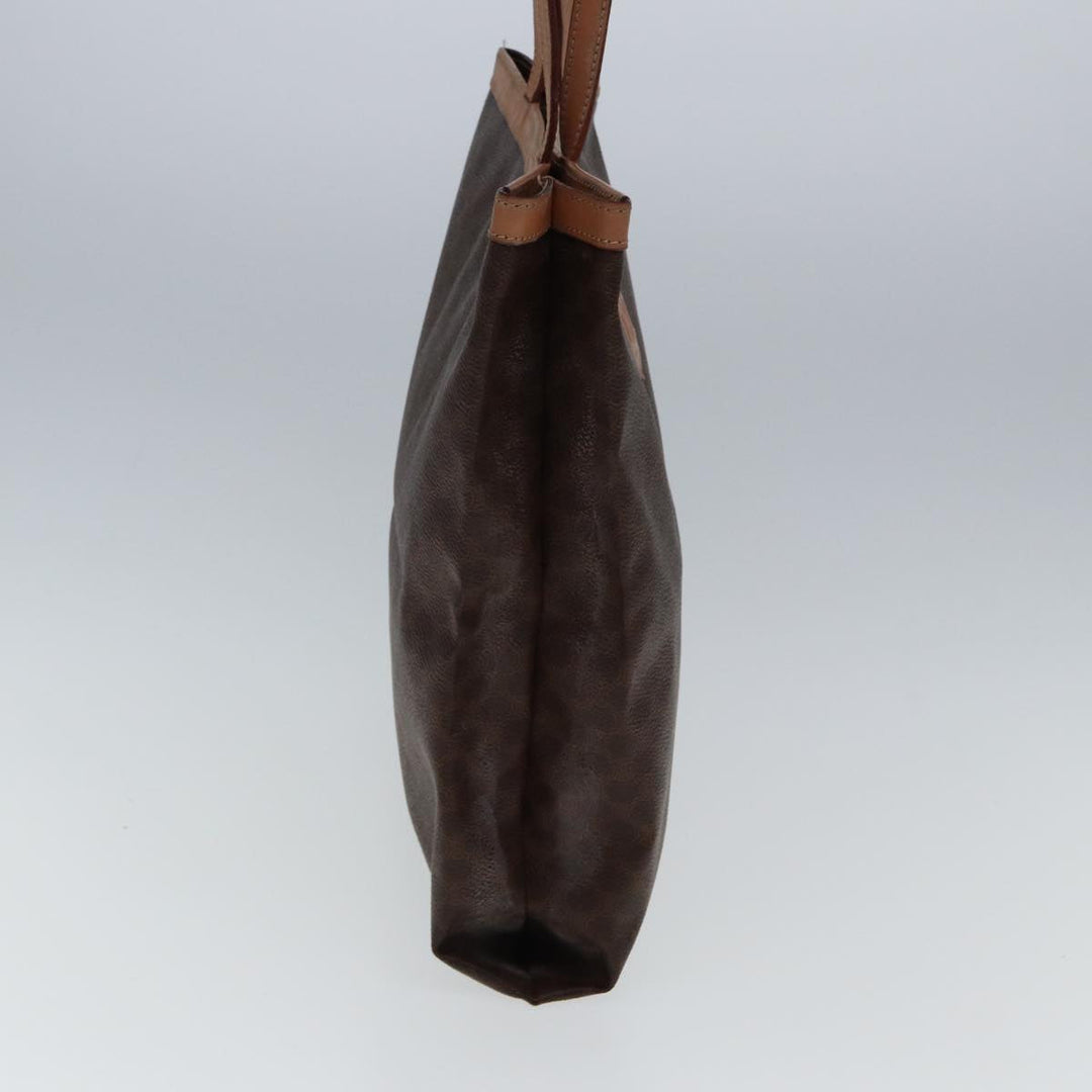 Celine Macadam Canvas Tote Bag PVC Leather Brown Auth yk12998