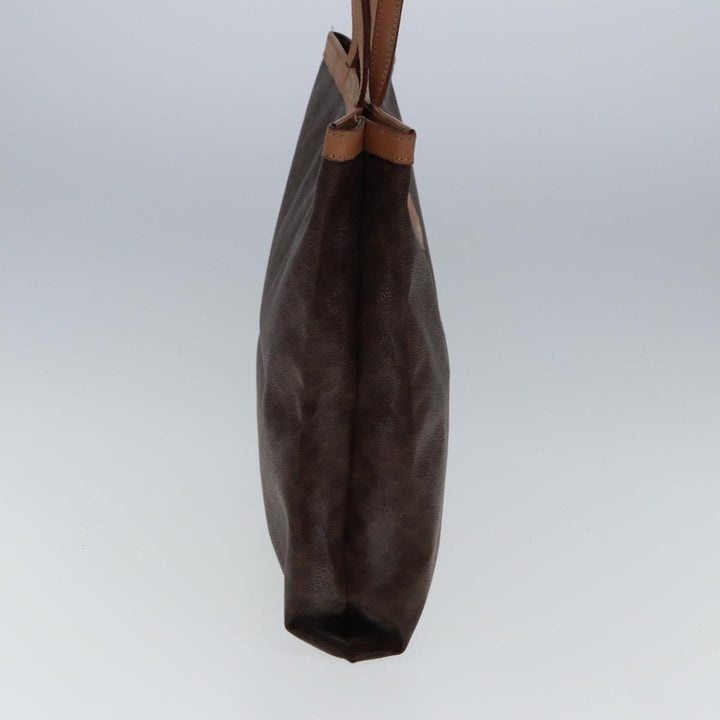 Celine Macadam Canvas Tote Bag PVC Leather Brown Auth yk12998