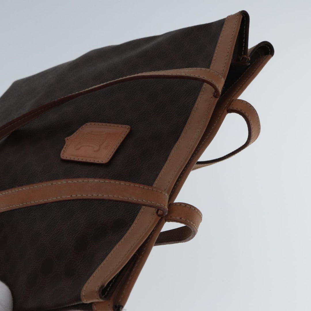 Celine Macadam Canvas Tote Bag PVC Leather Brown Auth yk12998