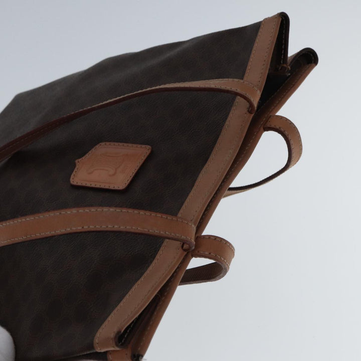 Celine Macadam Canvas Tote Bag PVC Leather Brown Auth yk12998