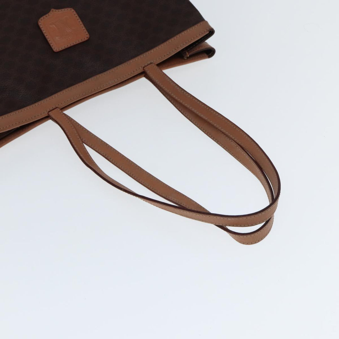 Celine Macadam Canvas Tote Bag PVC Leather Brown Auth yk12998