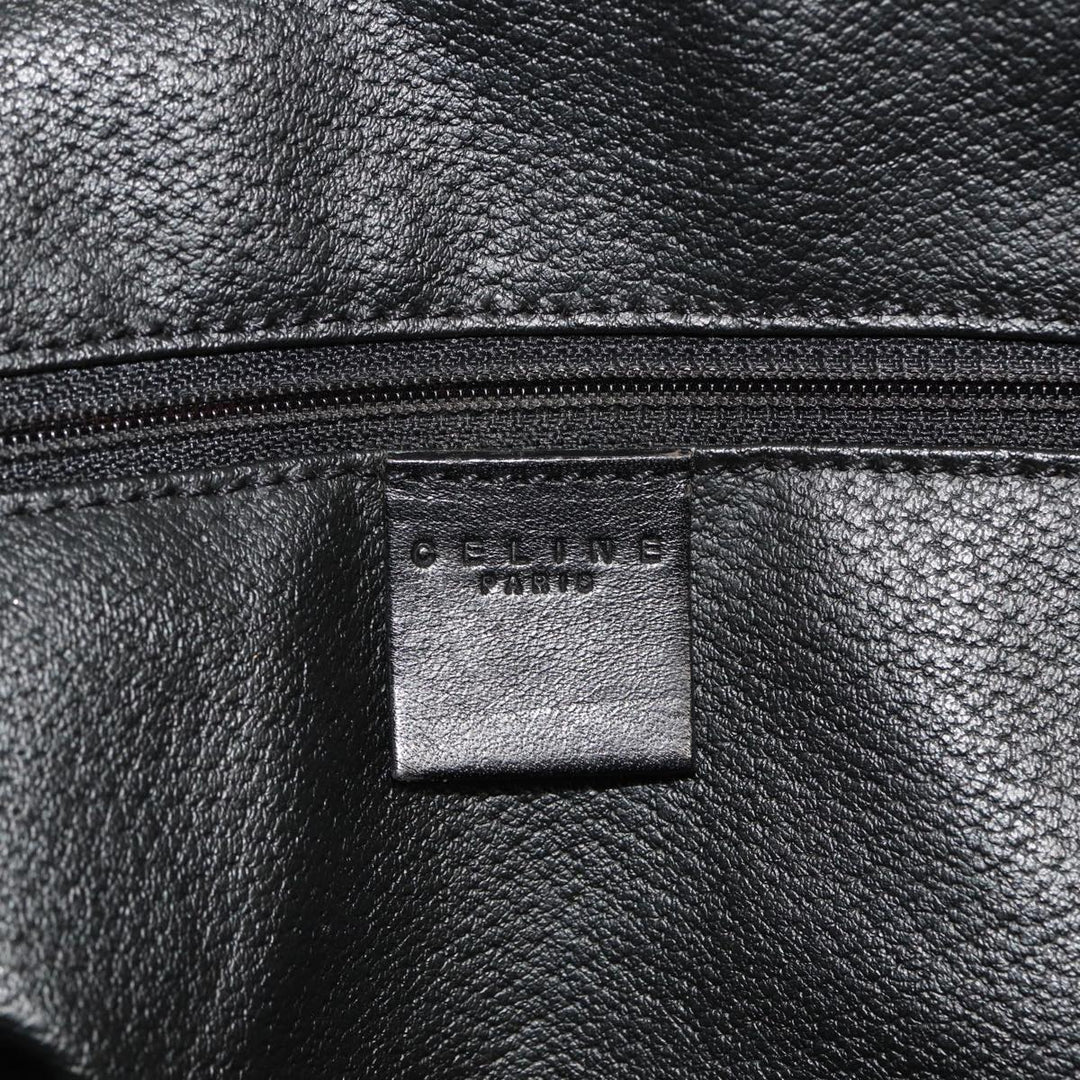 Celine Macadam Canvas Boston Bag PVC Leather Black Brown Auth yk13042