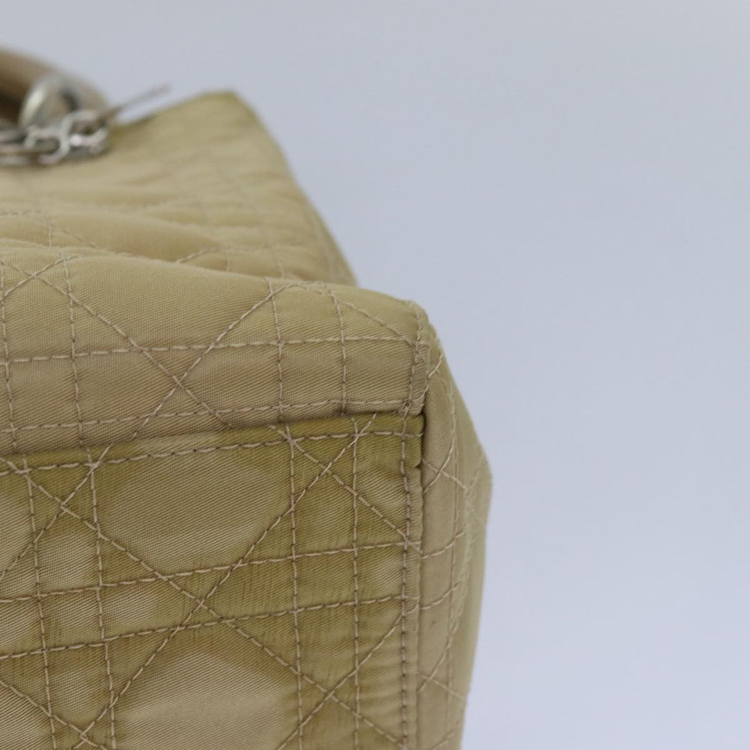 CHRISTIAN Top quality Dior Lady Top quality Dior Canage Hand Bag Nylon 2way Beige Auth yk13047