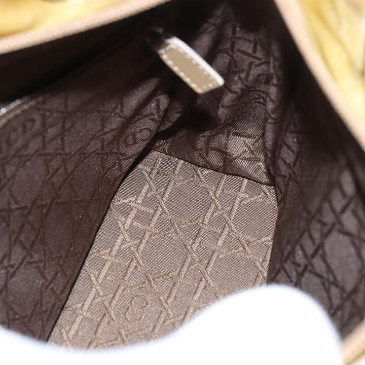CHRISTIAN Top quality Dior Lady Top quality Dior Canage Hand Bag Nylon 2way Beige Auth yk13047