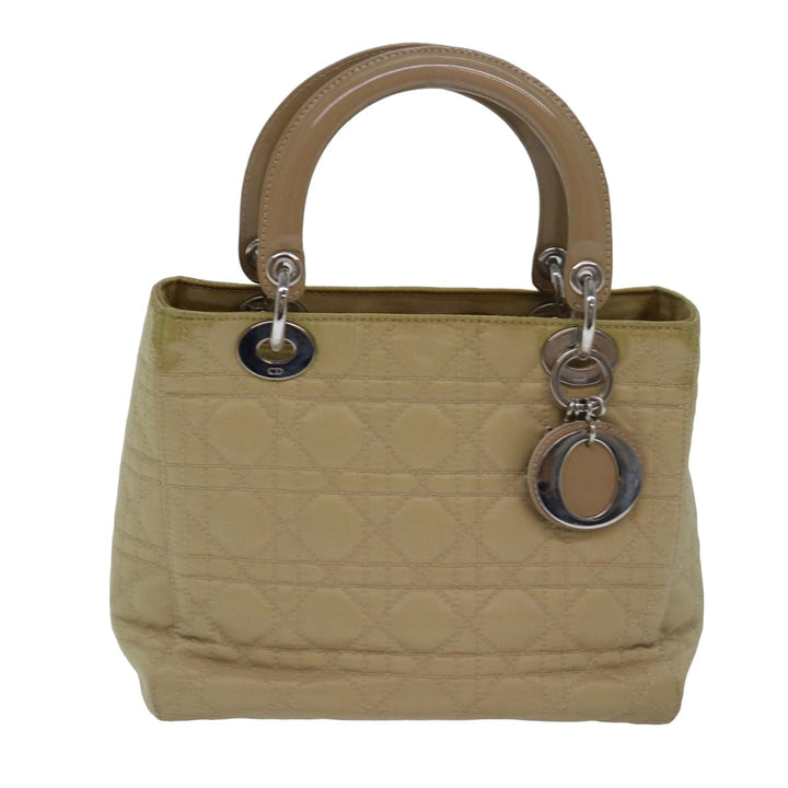 CHRISTIAN Top quality Dior Lady Top quality Dior Canage Hand Bag Nylon 2way Beige Auth yk13047