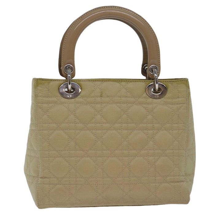 CHRISTIAN Top quality Dior Lady Top quality Dior Canage Hand Bag Nylon 2way Beige Auth yk13047