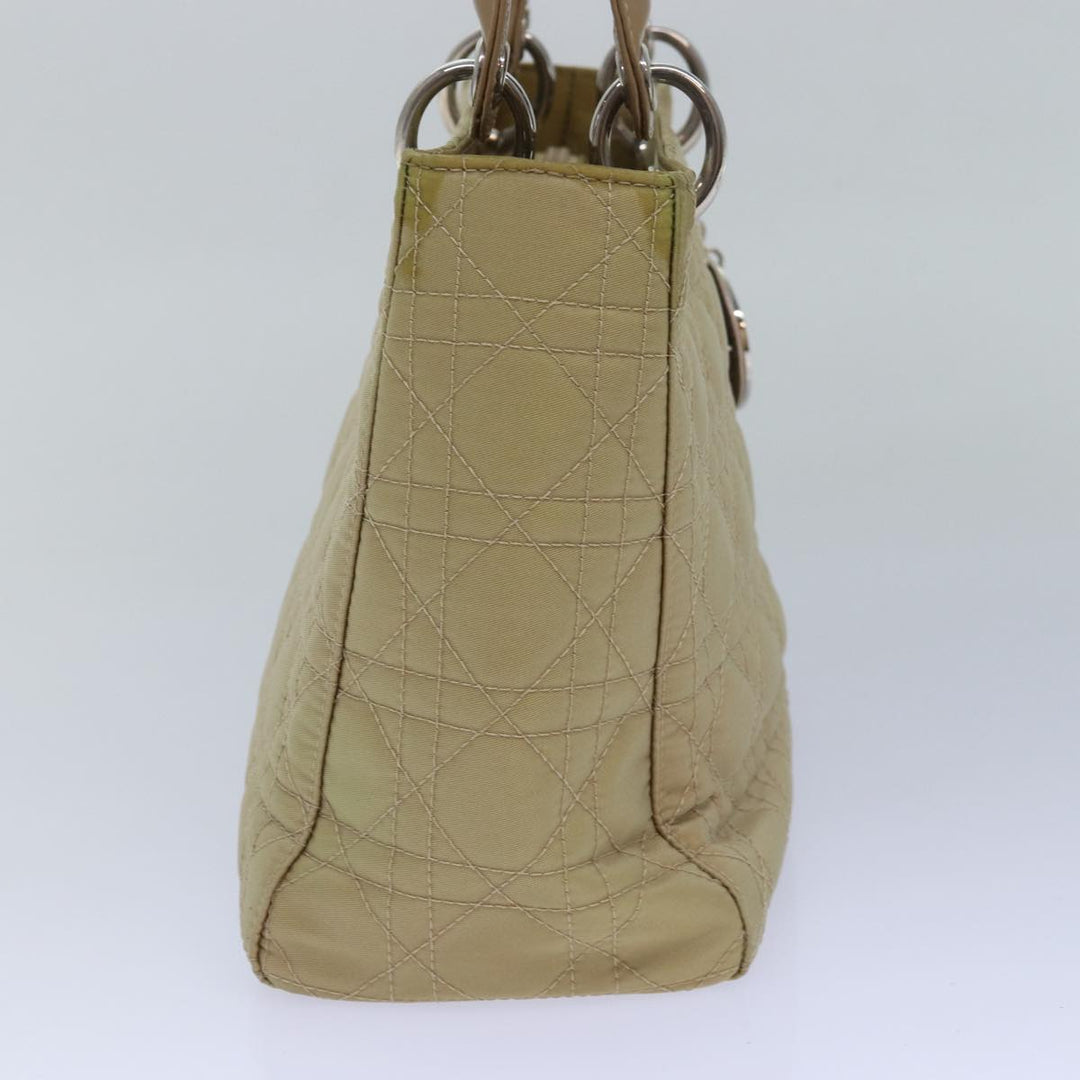 CHRISTIAN Top quality Dior Lady Top quality Dior Canage Hand Bag Nylon 2way Beige Auth yk13047