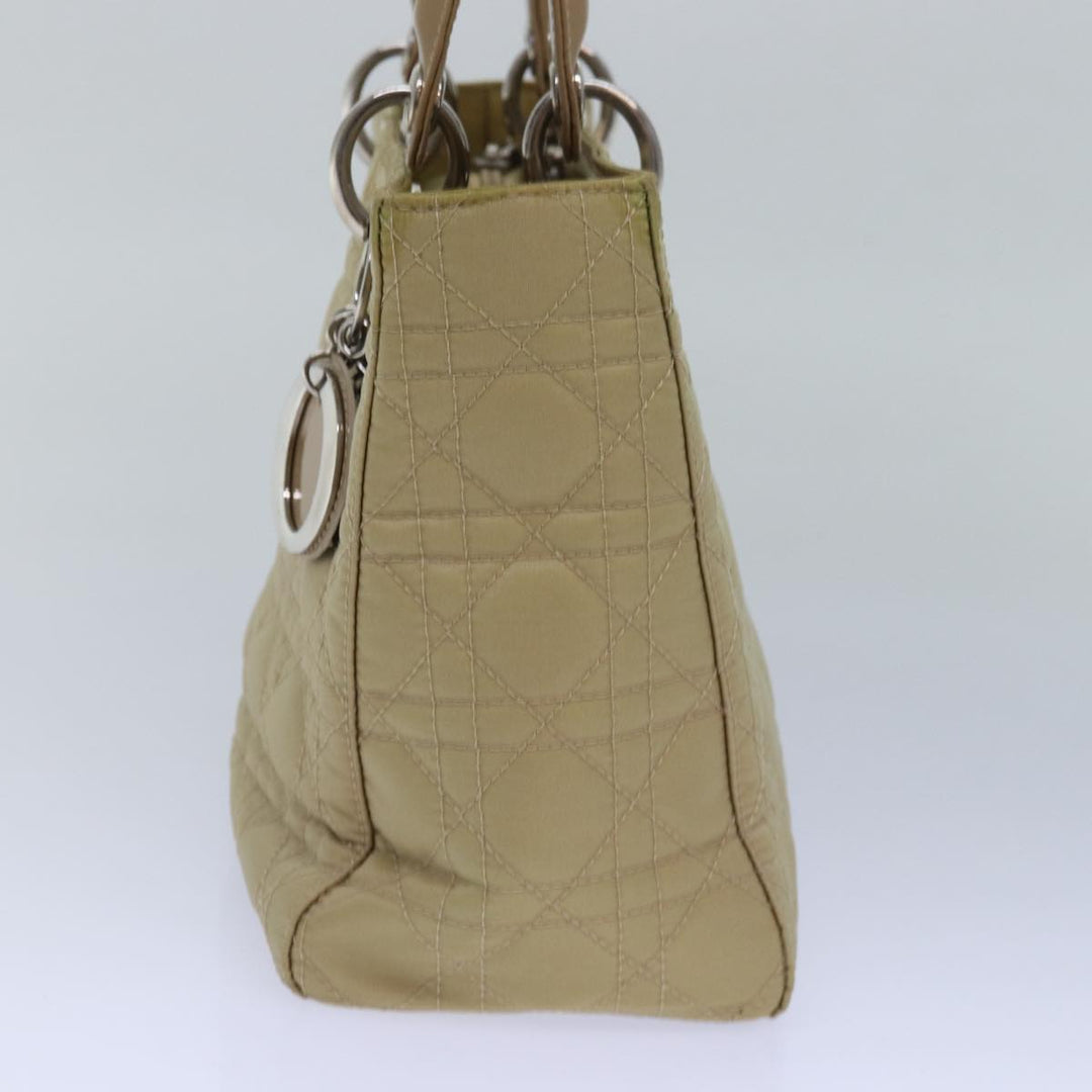 CHRISTIAN Top quality Dior Lady Top quality Dior Canage Hand Bag Nylon 2way Beige Auth yk13047