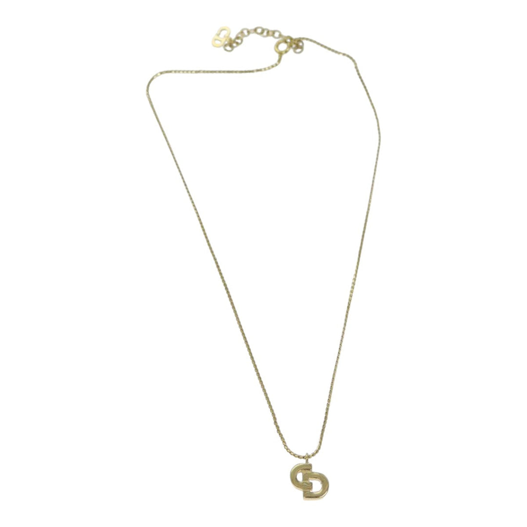 CHRISTIAN Dior Necklace metal Gold Auth yk13057