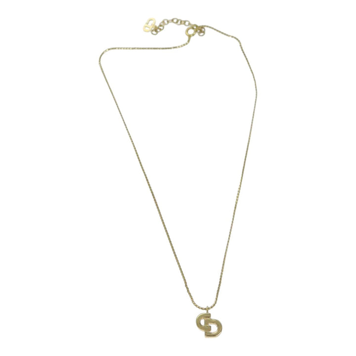 CHRISTIAN Dior Necklace metal Gold Auth yk13057