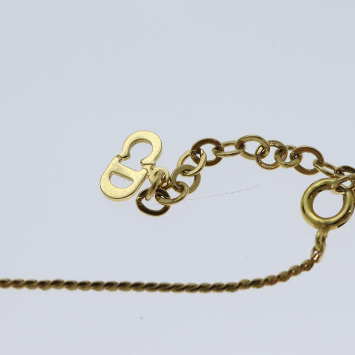 CHRISTIAN Dior Necklace metal Gold Auth yk13057