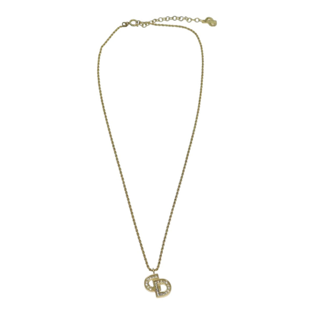 CHRISTIAN Top quality Dior Necklace metal Gold Auth yk13067