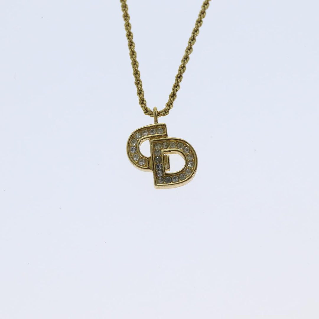 CHRISTIAN Top quality Dior Necklace metal Gold Auth yk13067