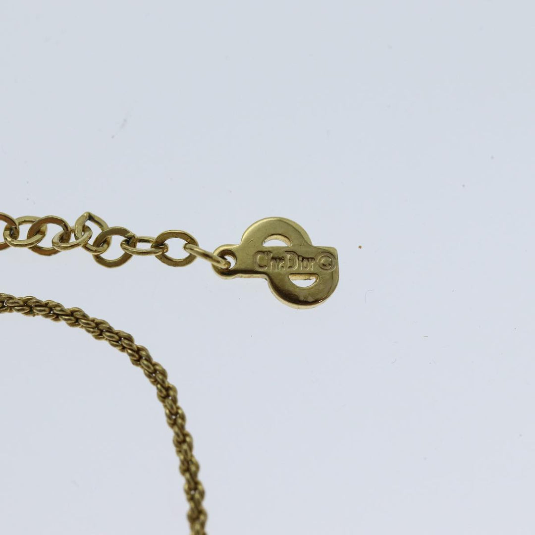 CHRISTIAN Top quality Dior Necklace metal Gold Auth yk13067