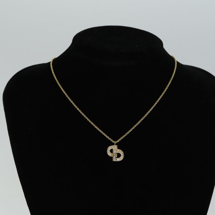 CHRISTIAN Top quality Dior Necklace metal Gold Auth yk13067
