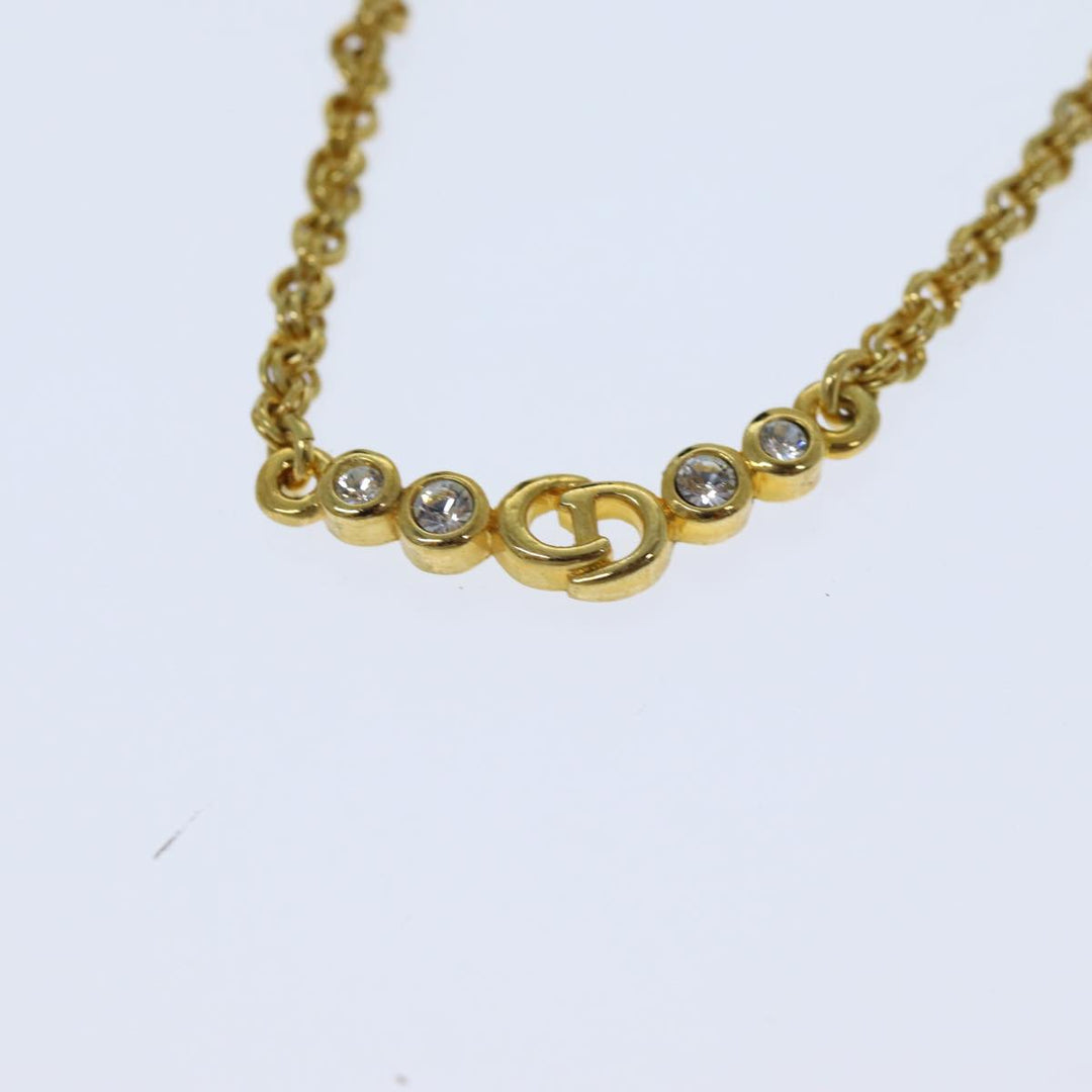CHRISTIAN Top quality Dior Necklace metal Gold Auth yk13073