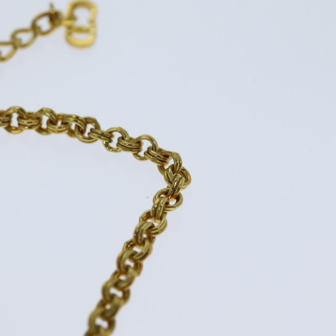 CHRISTIAN Top quality Dior Necklace metal Gold Auth yk13073