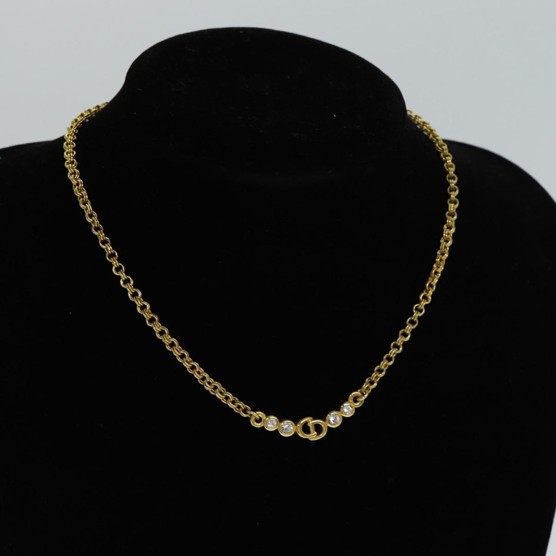 CHRISTIAN Top quality Dior Necklace metal Gold Auth yk13073