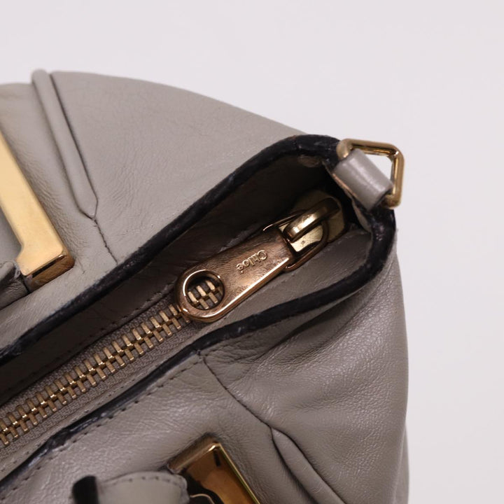 Chloe Etel Hand Bag Leather 2way Gray yk13079