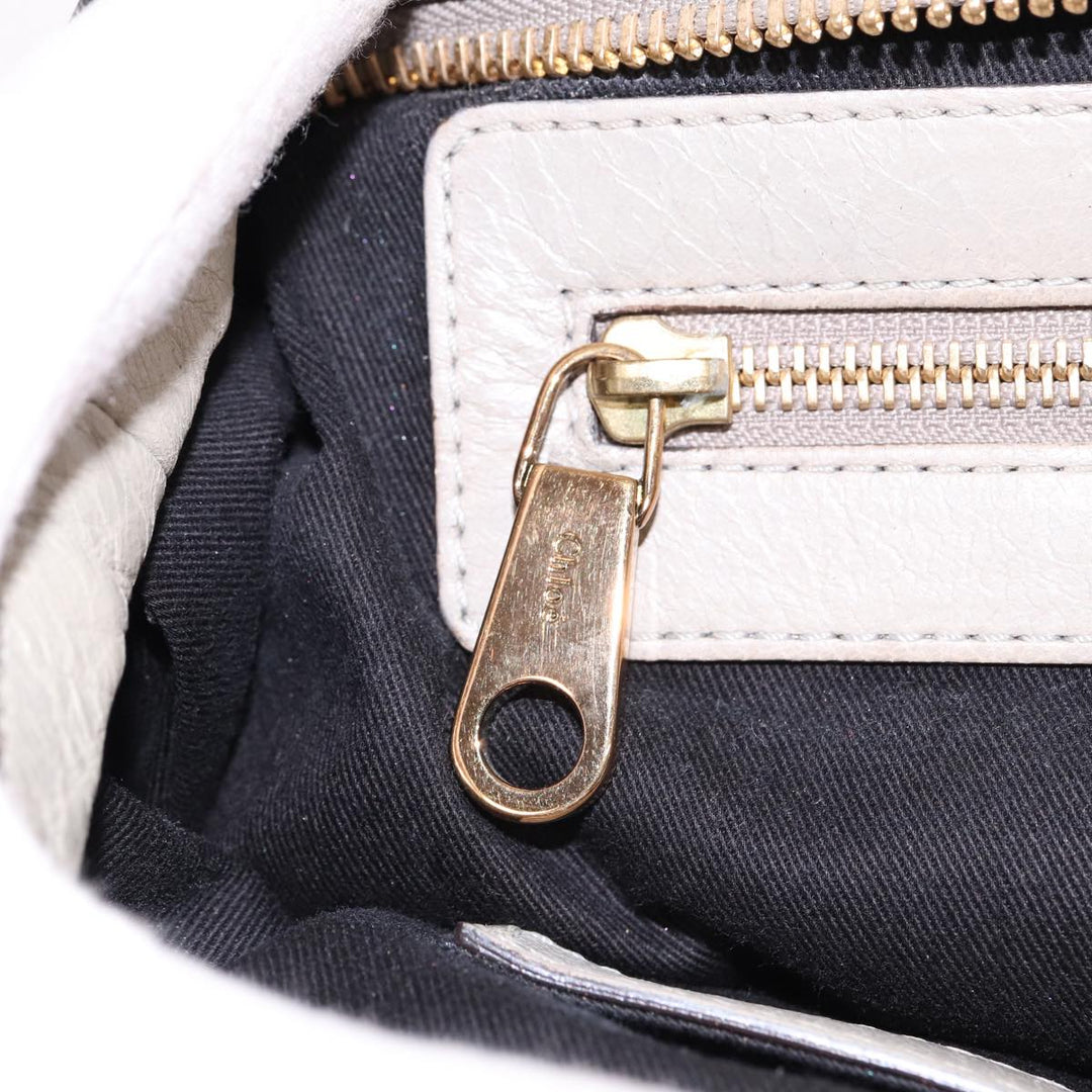 Chloe Etel Hand Bag Leather 2way Gray yk13079