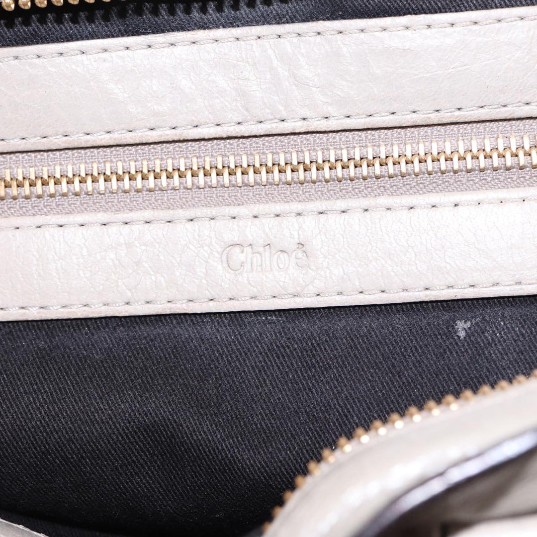 Chloe Etel Hand Bag Leather 2way Gray yk13079