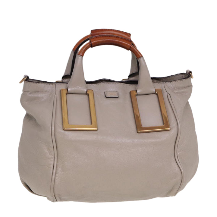 Chloe Etel Hand Bag Leather 2way Gray yk13079
