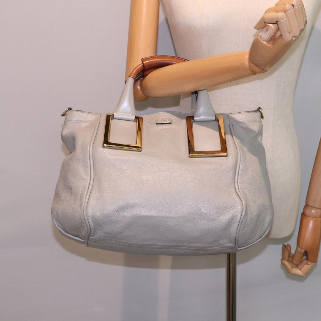 Chloe Etel Hand Bag Leather 2way Gray yk13079