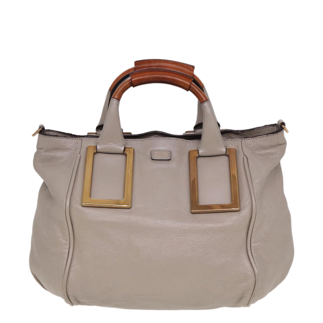 Chloe Etel Hand Bag Leather 2way Gray yk13079