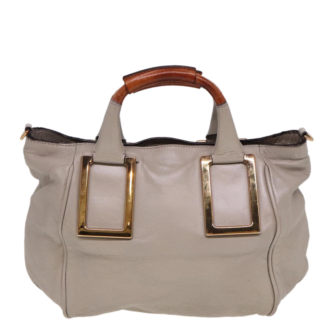 Chloe Etel Hand Bag Leather 2way Gray yk13079