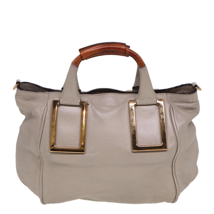 Chloe Etel Hand Bag Leather 2way Gray yk13079