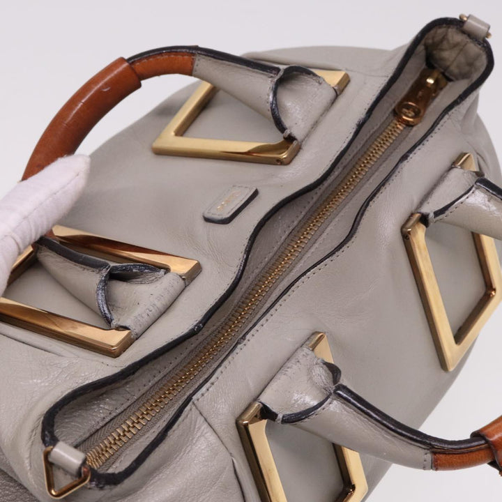 Chloe Etel Hand Bag Leather 2way Gray yk13079