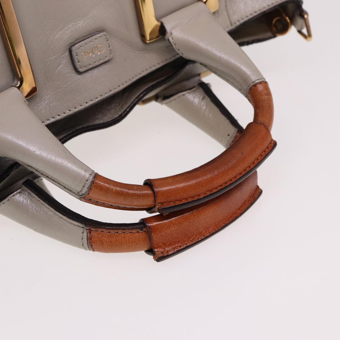 Chloe Etel Hand Bag Leather 2way Gray yk13079