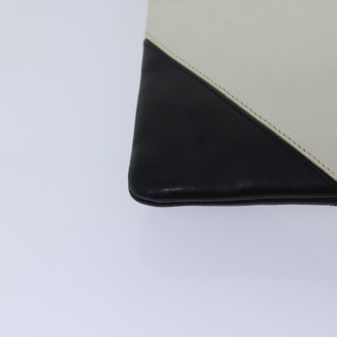 Celine Clutch Bag Leather Black Whe 13087