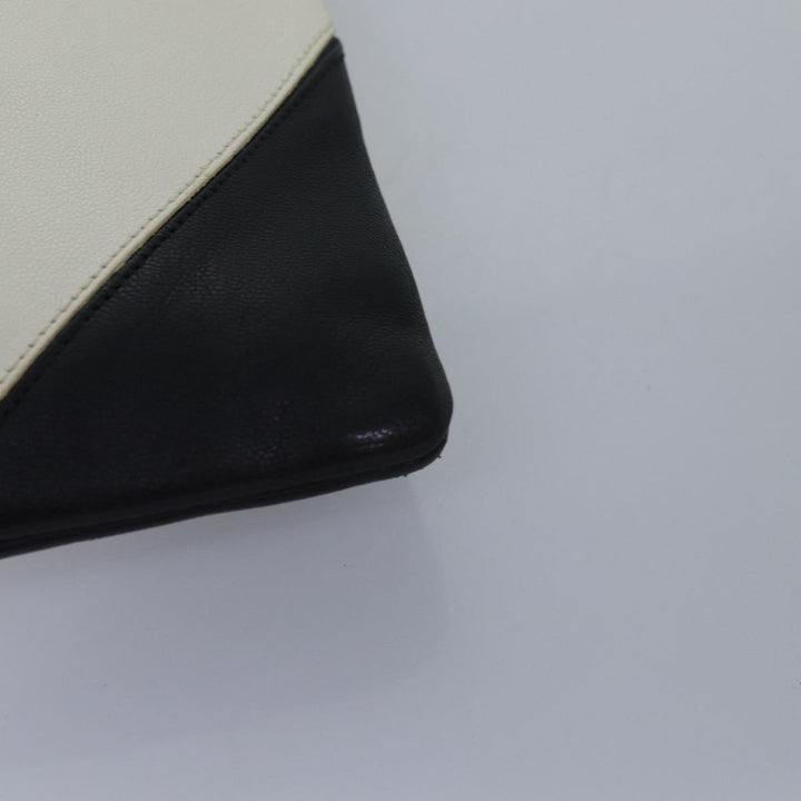 Celine Clutch Bag Leather Black Whe 13087