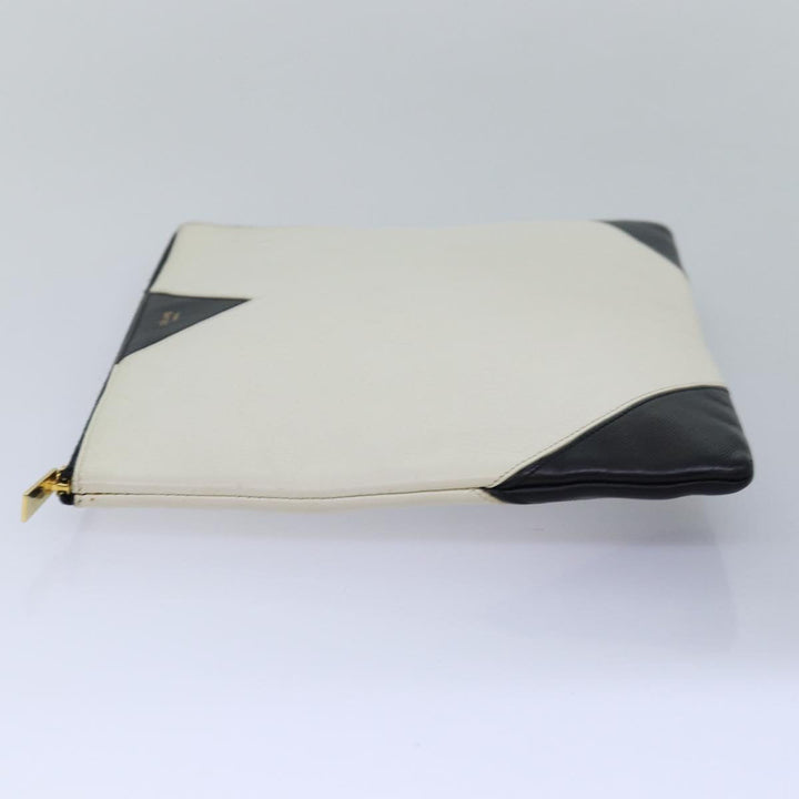 Celine Clutch Bag Leather Black Whe 13087