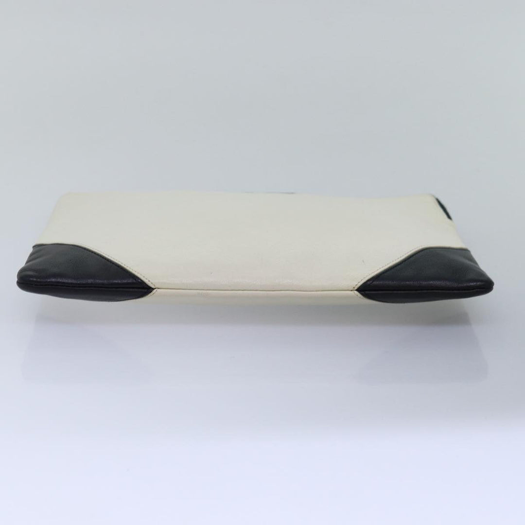 Celine Clutch Bag Leather Black Whe 13087