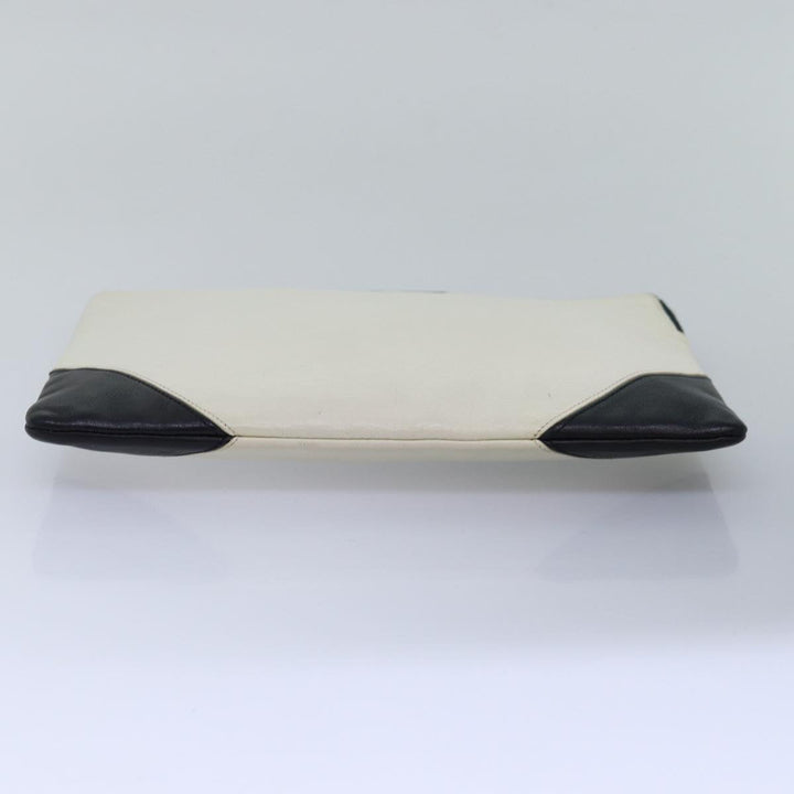 Celine Clutch Bag Leather Black Whe 13087