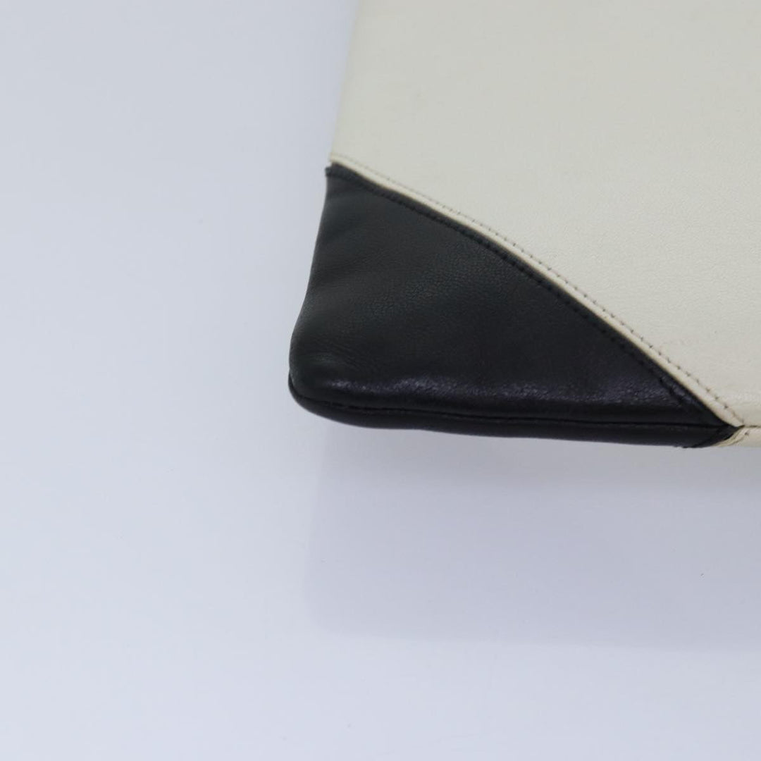 Celine Clutch Bag Leather Black Whe 13087