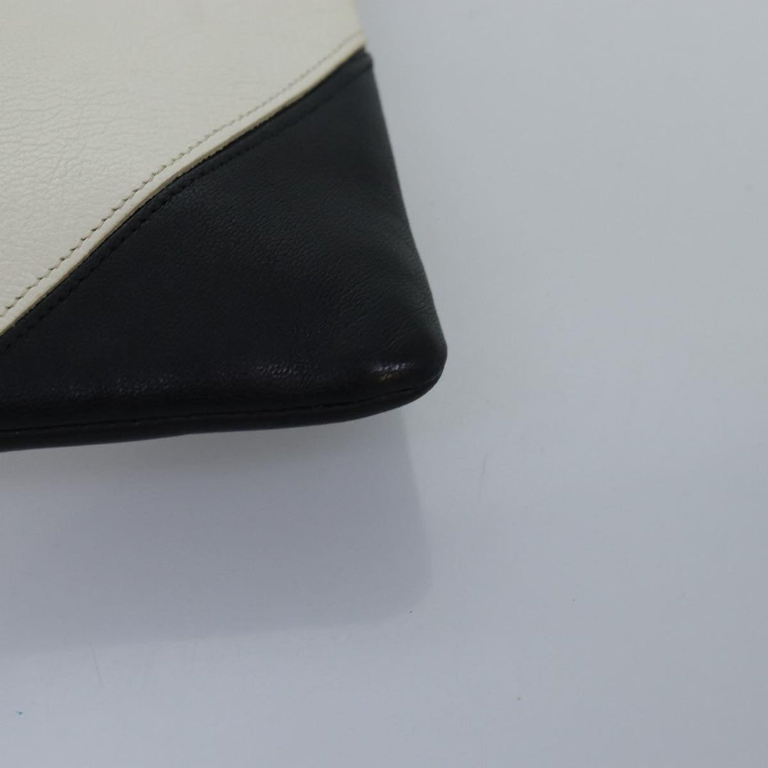 Celine Clutch Bag Leather Black Whe 13087