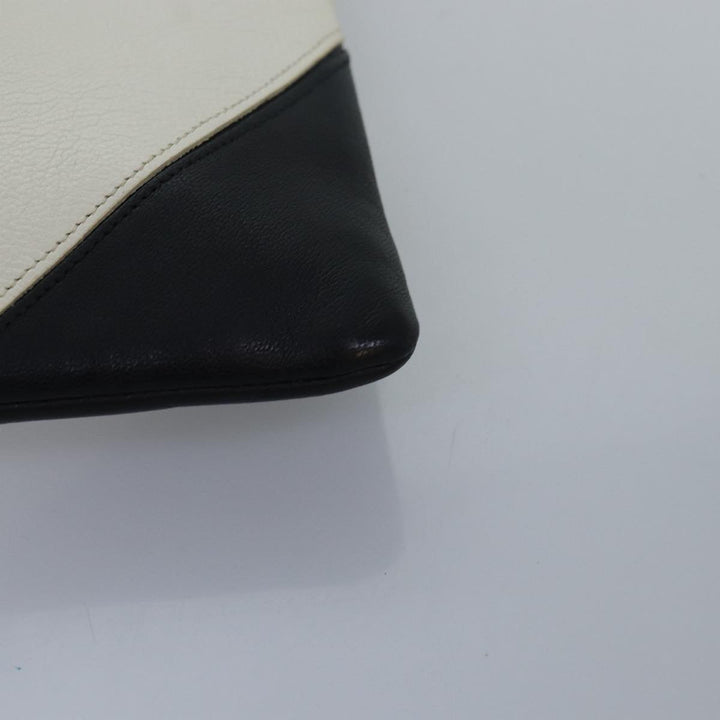 Celine Clutch Bag Leather Black Whe 13087