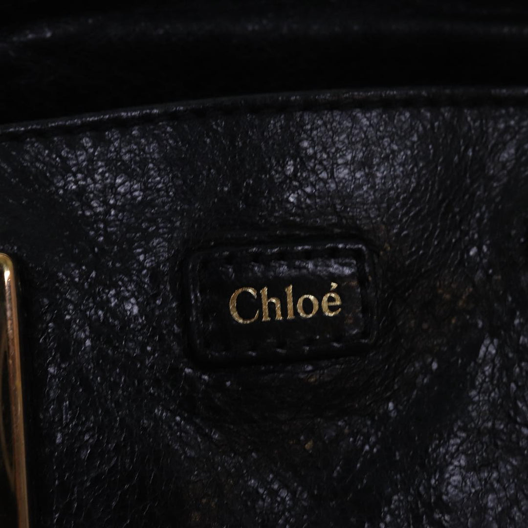 Chloe Etel Hand Bag Leather 2way Black yk13096