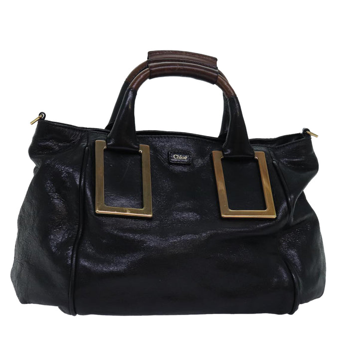 Chloe Etel Hand Bag Leather 2way Black yk13096