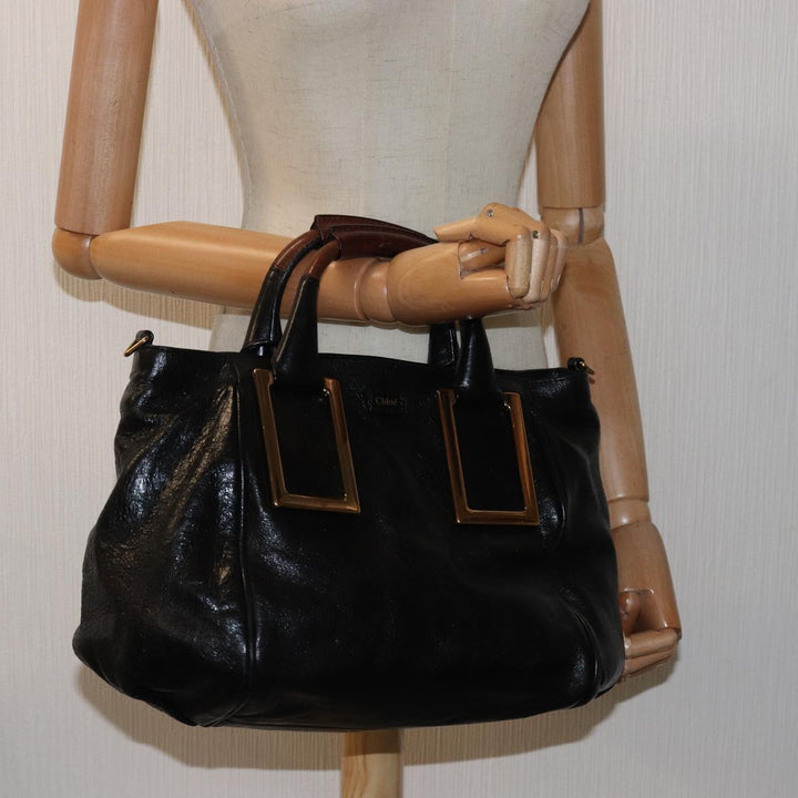 Chloe Etel Hand Bag Leather 2way Black yk13096