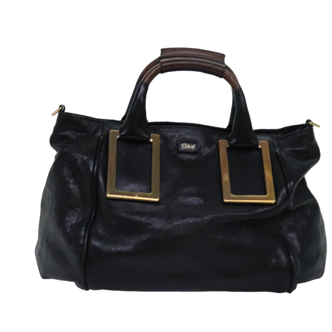 Chloe Etel Hand Bag Leather 2way Black yk13096