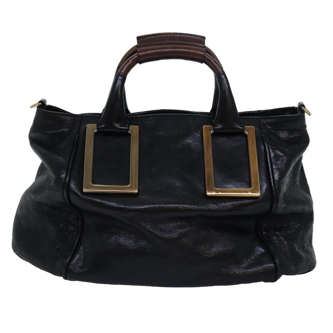 Chloe Etel Hand Bag Leather 2way Black yk13096