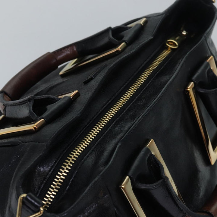 Chloe Etel Hand Bag Leather 2way Black yk13096